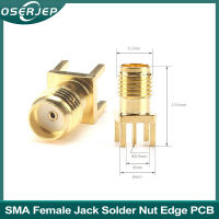 SMA Female Jack Solder Nut Edge PCB Clip Straight Mount Gold Plated RF Connector Receptacle Solder 2/5/10Pcs