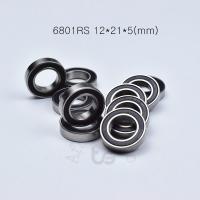 【CW】 10pcs 6801RS 12x21x5(mm) free shipping chrome steel rubber Sealed speed Mechanical equipment parts