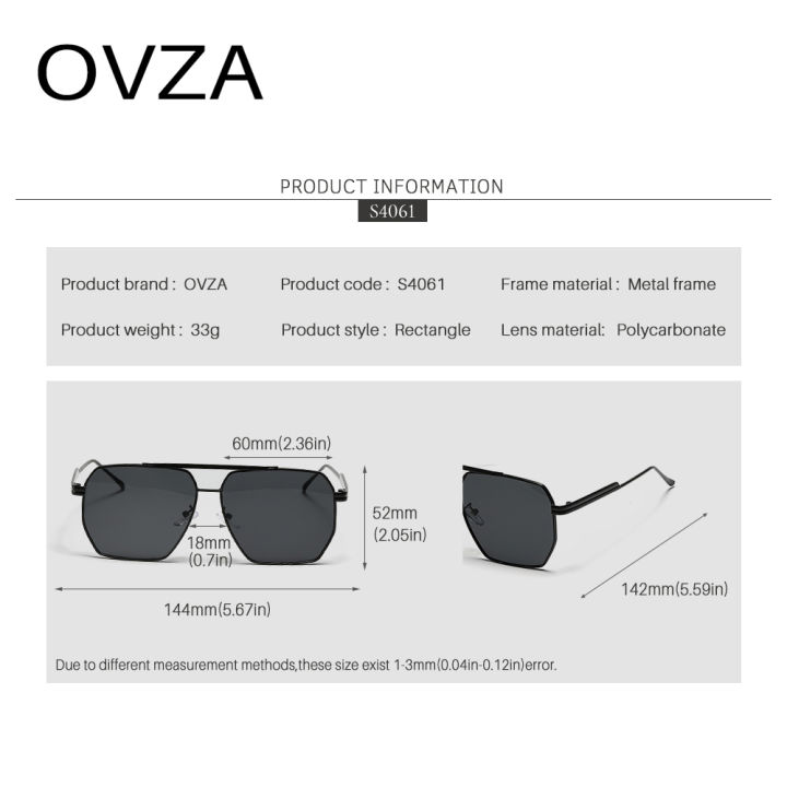 ovza-แว่นกันแดดแฟชั่นนักบินสำหรับผู้ชายแว่นกันแดดขนาดใหญ่ผู้หญิงกรอบโลหะคู่-uv400เลนส์-s4061