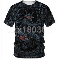 3D Print Japan Samurai Mens T shirts suitable for summer, quick drying size S-5XL, STYLE1