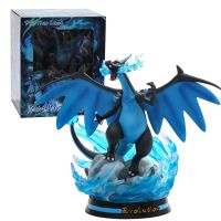 รูปปั้นโมเดล LED ฟิกเกอร์สะสมรูปโปเกมอนวิวัฒนาการ Charizard X