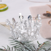 CK 1PC Mini Crown cake Topper คริสตัลมุก Tiara เครื่องประดับเด็กผม