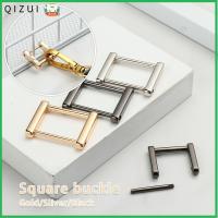 QIZUI DIY อุปกรณ์เสริมสายรัดกระเป๋า หัตถกรรมเครื่องหนัง เข็มกลัด ถอดออกได้ หัวเข็มขัดแหวนสกรู หัวเข็มขัดแหวนสี่เหลี่ยมผืนผ้า ห่วงกระเป๋า ขั้วต่อสายรัด