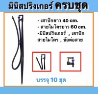 มินิสปริงเกอร์ ชุด ขาปักมินิสปริงเกอร์  รุ่นไชโย พร้อมขาปัก + สายไมโครสูง 40 cm. สายยาว 60 cm. ( ครบชุด )(10ชุด)และ(50ชุด)