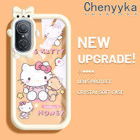 เคส Chenyyyka สำหรับ Huawei Nova 9 SE เคสการ์ตูนลายแมว Hello Kitten น่ารักใหม่อัพเกรดซิลิโคนสีนิ่มเคสมือถือกันกระแทกแบบใสที่สร้างสรรค์เคสโปร่งใสลายกล้องถ่ายรูปป้องกัน