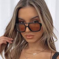 Vintage Square Sunglasses Women Brand Designer Double Bridges Sun Glasses Female Fashion Retro Lady Mirror Oculos De Sol