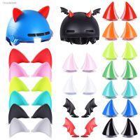 ☎◐✵ 2Pcs New Arrivals Colorful Cat Ears Motorcycle Helmet Decor Stickers Motorbike Bicycle Helmet Devil Horns Styling Sticker Decals