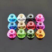 Left Hand M5 x p0.8mm Various Color Aluminum Alloy(T6061) Hex Flange Nut with Self Locking Nylon Insert for Model Frame Nails  Screws Fasteners