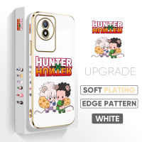 เคส PMP สำหรับ Vivo Y02A Y02T ฟรีสายคล้องการ์ตูนอนิเมะ Hunter×Hunter น่ารัก Killua GON · FREECSS ขอบสี่เหลี่ยมรูปแบบเคสชุบเคสโทรศัพท์เด็กหญิงเด็กชายหรูหราเคลือบเคสโทรศัพท์นิ่ม