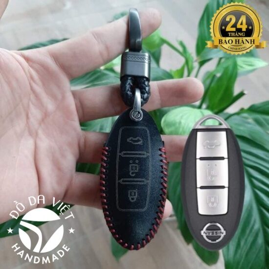 Da thật  bao da chìa khóa nissan xtrail, navara, teana, terra  bảo hành 2 - ảnh sản phẩm 1