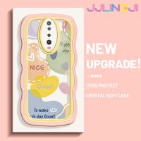 Jjlingji เคสสำหรับ Xiaomi POCO X2 POCO F2 Redmi เคส K30แฟชั่นดีสุขสันต์วันดีไซน์ใหม่ครีมมีขอบเป็นคลื่นเคสโปร่งใสลายกล้องถ่ายรูปเคสมือถือนิ่มเรียบง่ายอ่อนโยนป้องกัน