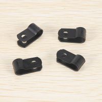 1000 Pcs 1/4 Inch Black Nylon R-Type Cable Clips for Mounting Indoor Outdoor Rope Light Electrical Wire Clamp Fastener