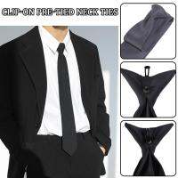 Black Tie For Men Adjustable Clip-On Pre-Tied Neck Strap For Wedding//Formal Business/Graduation V6A0