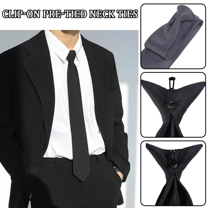 Men's Suit Zip Tie Black A Narrow Version Of The British Trend I5L0 ...