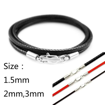 Braided Leather Cord for DIY Lanyard Pendant Necklace Making String Rope Thread Jewelry Making Stainless Steel Lobster Clasp