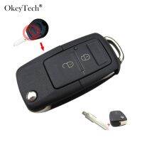 【❉HOT SALE❉】 haokao5 เคสกุญแจรถยนต์แบบกดปุ่มดัดแปลง Okeytech 2ปุ่มสำหรับ Volkswagen Vww Golf Skoda Chery Qq6 Qq3ที่เปลี่ยนฝาครอบกุญแจรีโมต