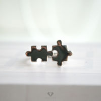 แหวนจิ๊กซอลคู่รัก Jigsaw ring ผิวขัดเงา ตัวจิ๊กซอลคู่ยึดเชื่อมกัน (R102)