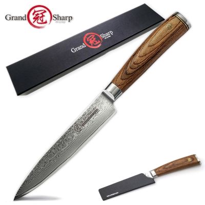 Utility Knife 5 inch Damascus Kitchen Knife VG10 Japanese Damascus Steel Chef Cooking Tools Japanese Stainless Steel Kitchen 🔥พร้อมส่ง🔥ส่งจากร้าน Malcolm Store กรุงเทพฯ