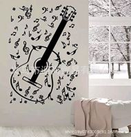 [COD] Manufacturers wholesale creative music guitar wall stickers home decoration study living room pvc