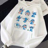 Disney Hoodie WomenS Harajuku Pullover Cute Kawaii Casual Top O-Neck Angel Print Hooded Sweatshirt Long Sleeve Size Xxs-4Xl