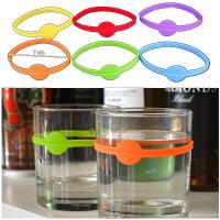 ‘【；】 6Pcs Wine Glass Recognizer Marker Label Wine Glasses Strip Tag Marker Stickers Bar Mark Wine Labels Set Barware Accessories