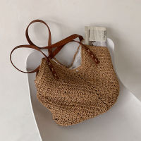 New Straw Hollow Beach Ladies Shoulder Bag Travel Large Capacity Woven Handbag Hand Woven Ladies Straw Bag