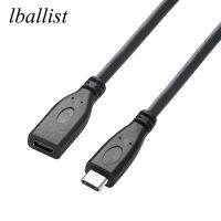 lballist USB Type C 3.1 Male to Female Extension Cable 18Cores Foil Braided Shielded For Moblile Tablet PC