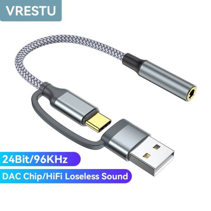 Hifi External USB Type C Sound Card Jack 3.5Mm USB Audio Adapter