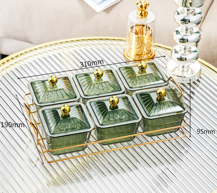 nut-plate-amber-square-dish-alloy-tray-dim-sum-dish-snack-tray-refreshment-tray-fruit-plate