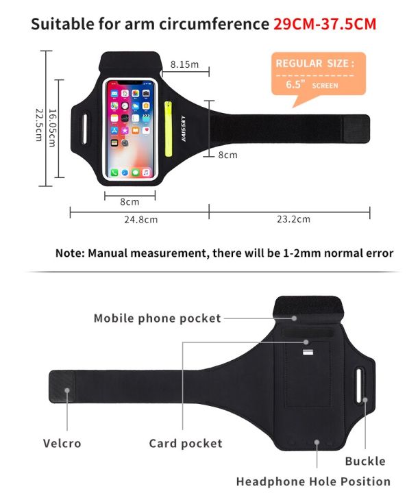 running-sport-armbands-phone-case-on-hand-holder-zipper-car-key-pocket-earphone-bag-for-airpods-pro-iphone-samsung-arm-band-bags-adhesives-tape