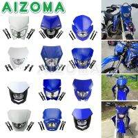 Blue Motocross LED / Bulbs Headlight Fairing For Yamaha XT WR YZ TTR WRF 125/230/250/250F/426/450/450F Supermoto Universal