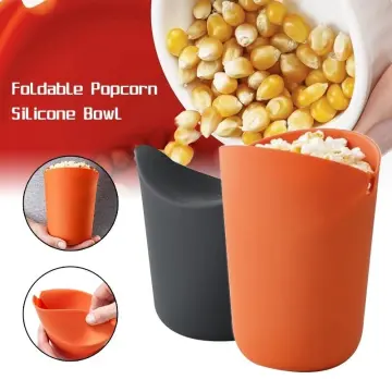 DIY Chips Fruit Dish Microwave Popcorn Bowl Bucket Foldable Red