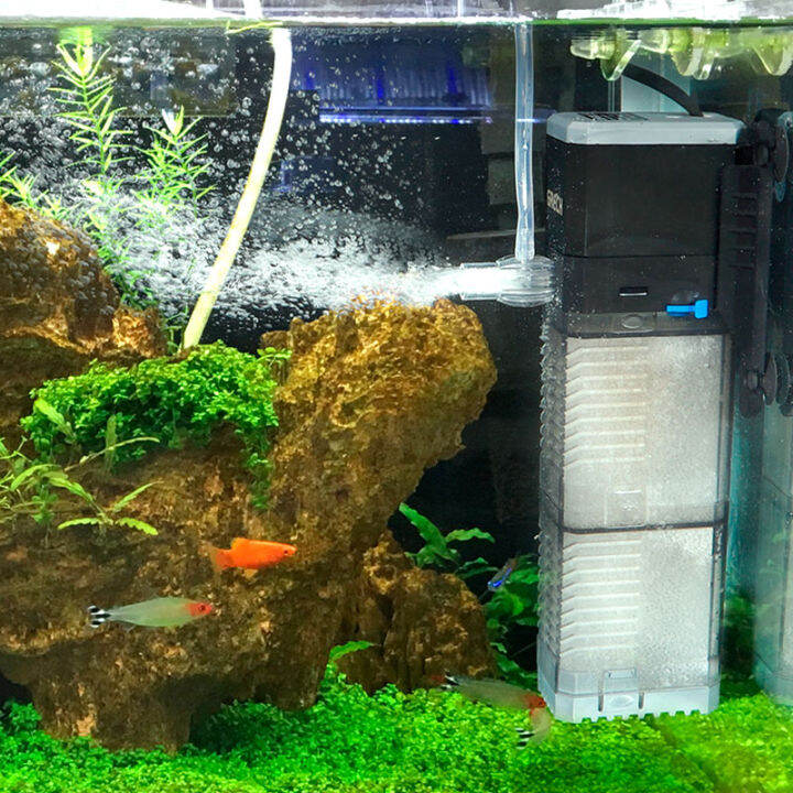 Goldfish tank outlet filter system