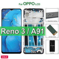 6.4 "Super AMOLED สำหรับ OPPO Reno 3 /A91/K7 CPH2001 PCPM00 CPH2021เปลี่ยนชิ้นส่วนจอสัมผัสแอลซีดีของเครื่องแปลงดิจิทัล