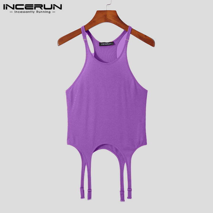 incerun-เสื้อสายเดี่ยวสไตล์ลำลองสำหรับผู้ชาย-เสื้อผ้าบิกินี่แฟชั่นสไตล์ตะวันตก