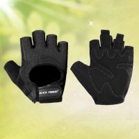 Nylon Gloves Weightlifting Gloves Workout Glove Ridding Gloves Black Mittens Riding Half- Finger Gloves