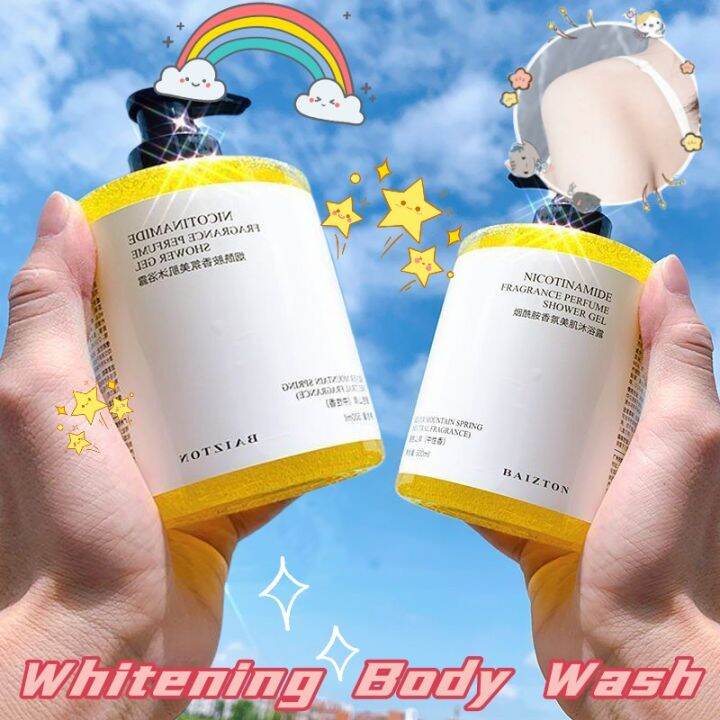 whitening body wash niacinamide 500ml mandi perfume seluruh badan putih