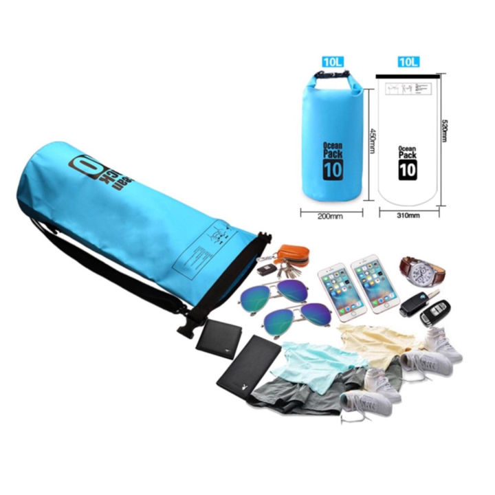 กระเป๋ากันน้ำ-กันฝุ่น-ขนาด10-ลิตร-ocean-pack-10-l-สีฟ้า