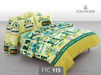 ผ้าปูที่นอนฟาวน์เทน FOUNTAIN รหัสสินค้า FTC115 ลายมินเนี่ยน สีเหลือง เขียว MINIONS ลิขสิทธิ์แท้ ขนาด 3.5ฟุต 5ฟุต และ 6 ฟุต สำหรับที่นอนสูง 13 นิ้ว