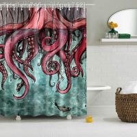 【CW】▫✗۩  Abstract Design Custom Shower Curtain Mildewproof Polyester Fabric With 12 Hooks Multi-Size