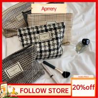 กระเป๋า Aprery Tas Kosmetik ผ้าใบมีซิปกระเป๋าเก็บของสำหรับเดินทางความจุขนาดใหญ่สำหรับผู้หญิงกระเป๋าแต่งหน้า