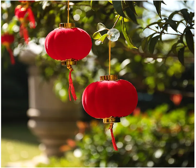 HOT) National Day Flocking Small Bell Pepper Red Shop Classroom Paper Fan  Decorative Ornaments New Year's Day New Year Outdoor Indoor Layout