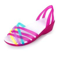 Happystar croc Sandals New Color Wedge Shoes Peep Toe Stappy Beach Croc Jelly Woman