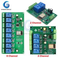 โมดูลรีเลย์ WIFI ไร้สาย ESP8266ช่อง1/2/4/8บอร์ดพัฒนา ESP-12F Ac/dc 5V/7-28V/5-80V แอปรีโมทคอนโทรล E-Welink