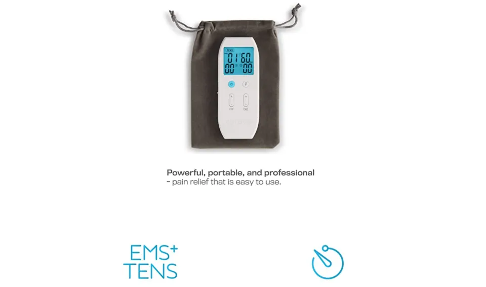 Cureve Tens + EMS Unit Combination Pain Relief System and Muscle Stimulator - Professional, Rechargeable, Portable and Powerful