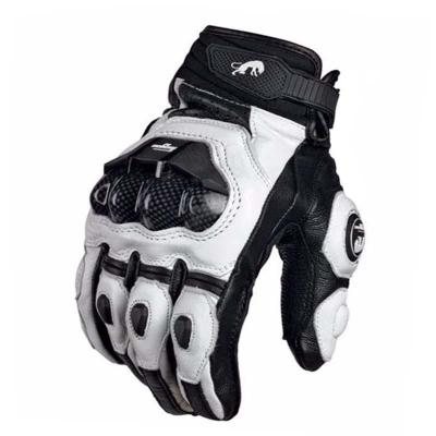 ถุงมือ Spilu เต็มหนังรถจักรยานยนต์ถุงมือแข่ง Off-Road Long Finger Gloves Riding Windproof Gloves