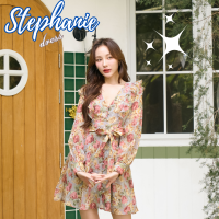 Sogeen Stephanie dress (Limited) เดรสสั้น ลายดอก เกาหลี แขนพอง