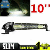 Ninjiayi Slim 10นิ้ว LED Light Bar Spot Flood Combo ทำงาน SUV Boat Offroad ขับรถ ATV 4WD