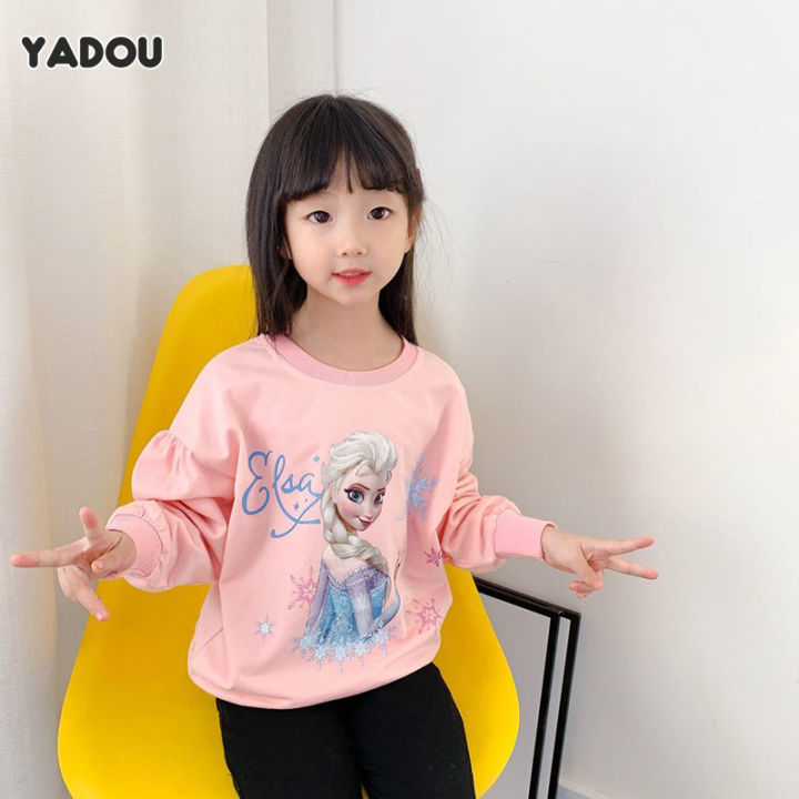 YADOU เสื้อสเวตเตอร์แขนยาวสำหรับเด็กผู้หญิงรูปการ์ตูนเสื้อของเด็กวัย