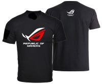 Republic Of Gamers Rog Cotton Tshirt Men Cotton Black Tee